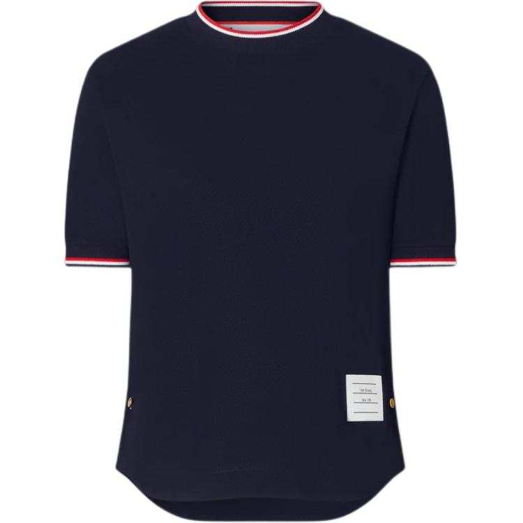 THOM BROWNE T Shirts Women's Marine Blue Crew Neck