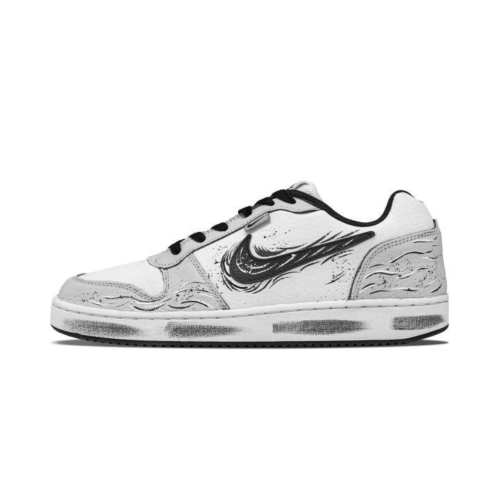 Nike Nike EBERNON Skateboard Shoes Men's Low Top Silver White
