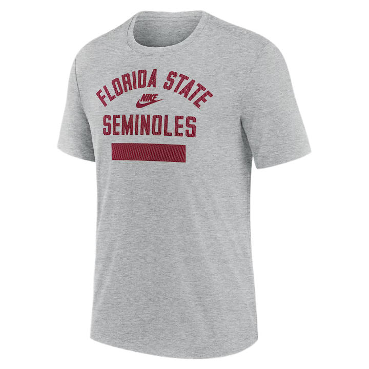 Nike Nike College T Shirts Men's Gray Heather Crew Neck