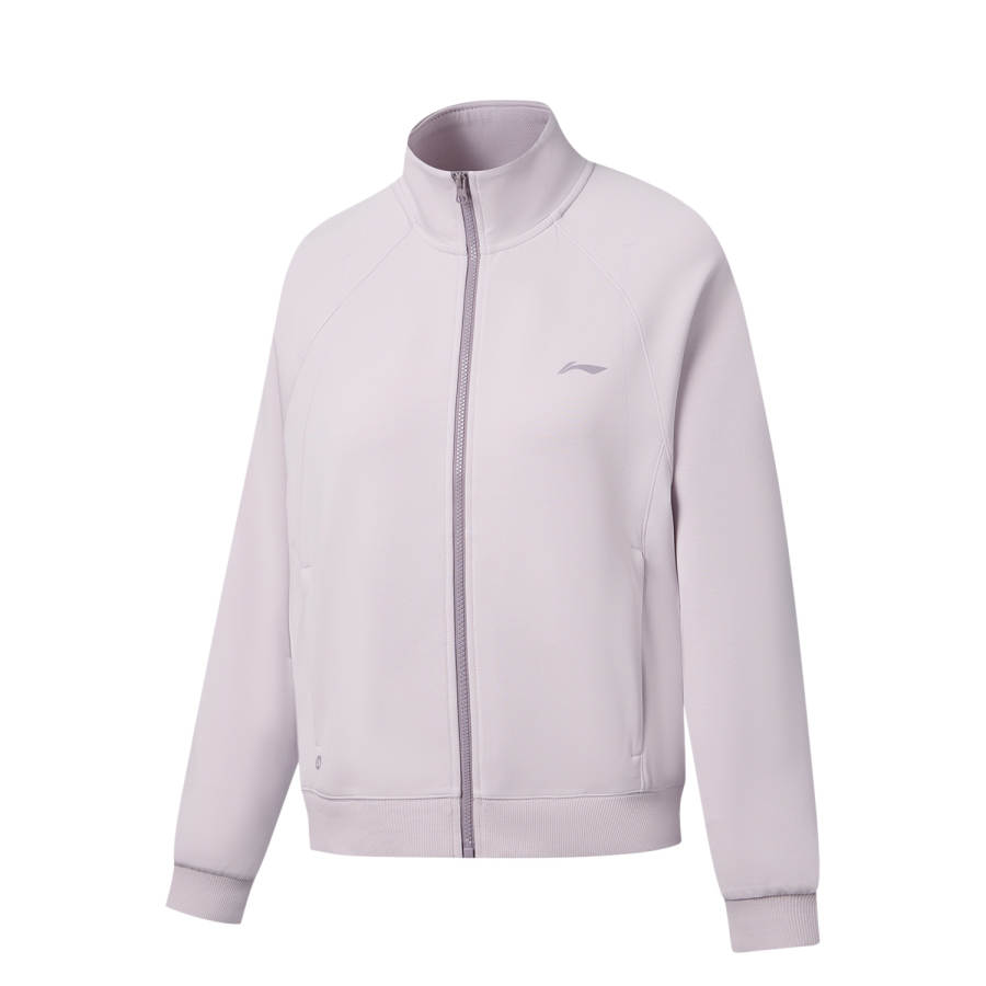Li-Ning Li Ning Fitness Series Sweatshirts Women's Smoky Purple Gray Stand Collar Moderate Straight Fit