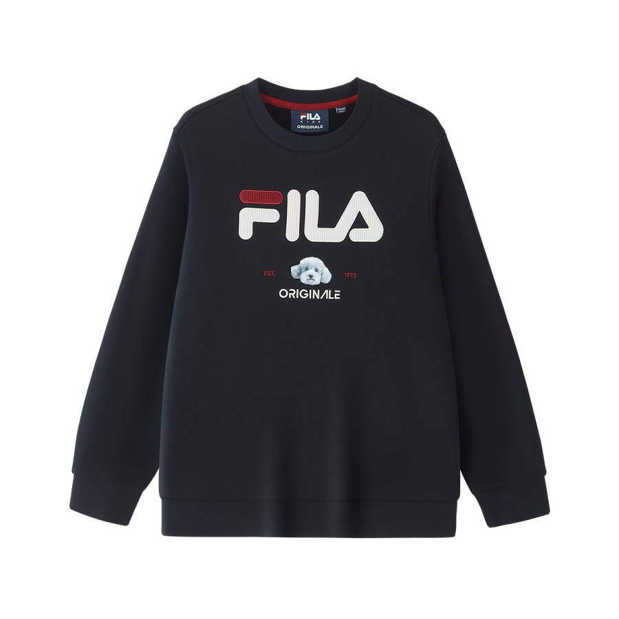 FILA KIDS Sweatshirts Crew Neck Thickened Stretch