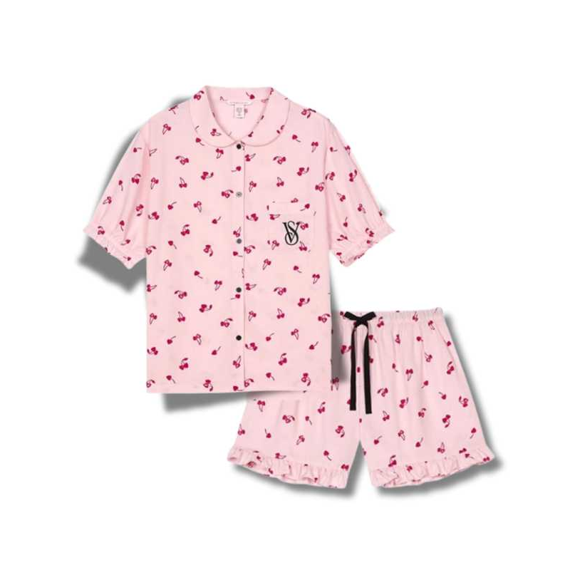 Victoria's Secret Pajama Set Women's Bubble Cherries