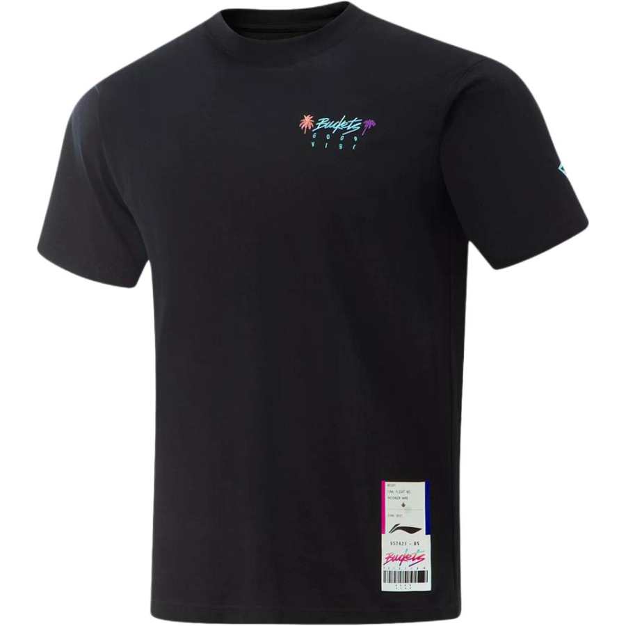 Li-Ning Li Ning T Shirts Men's Crew Neck Moderate Straight Fit