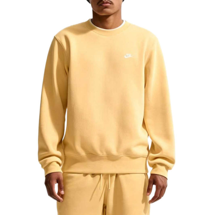 Nike Nike Club Sweatshirts Men's Topaz Gold/White Crew Neck Moderate