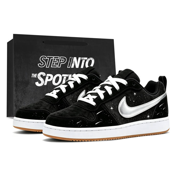 Nike Nike Court Borough Skateboard Shoes Unisex Low Top Silver