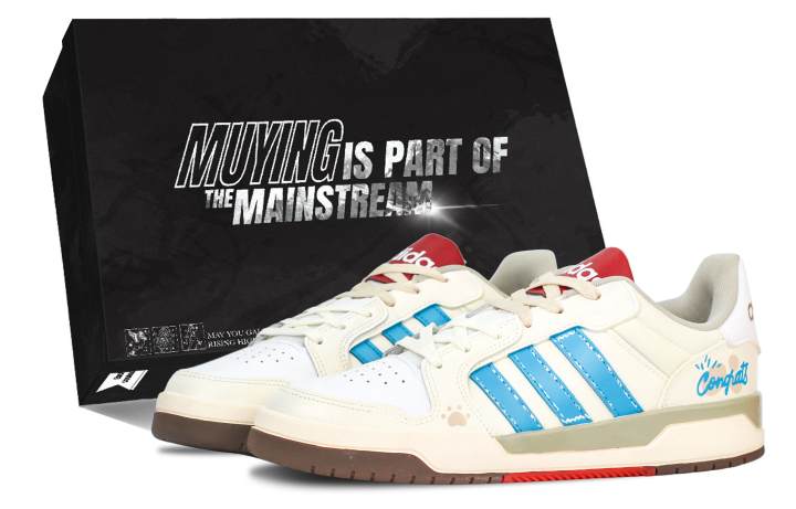 Adidas Adidas ENTRAP Skateboard Shoes Unisex Low Top Beige/Blue/White