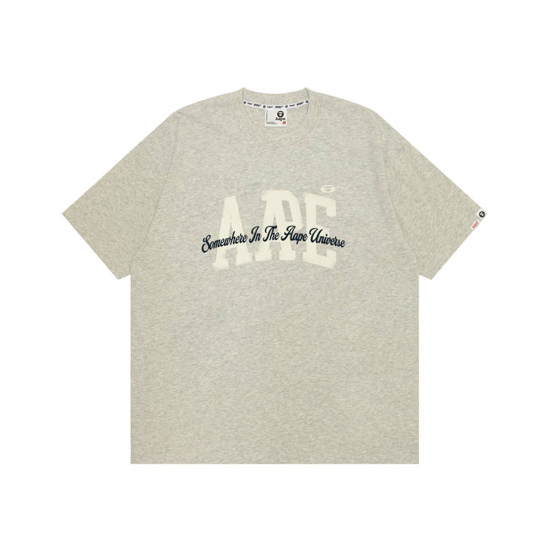 Aape T Shirts Men's White WH2 Crew Neck Moderate Straight Fit