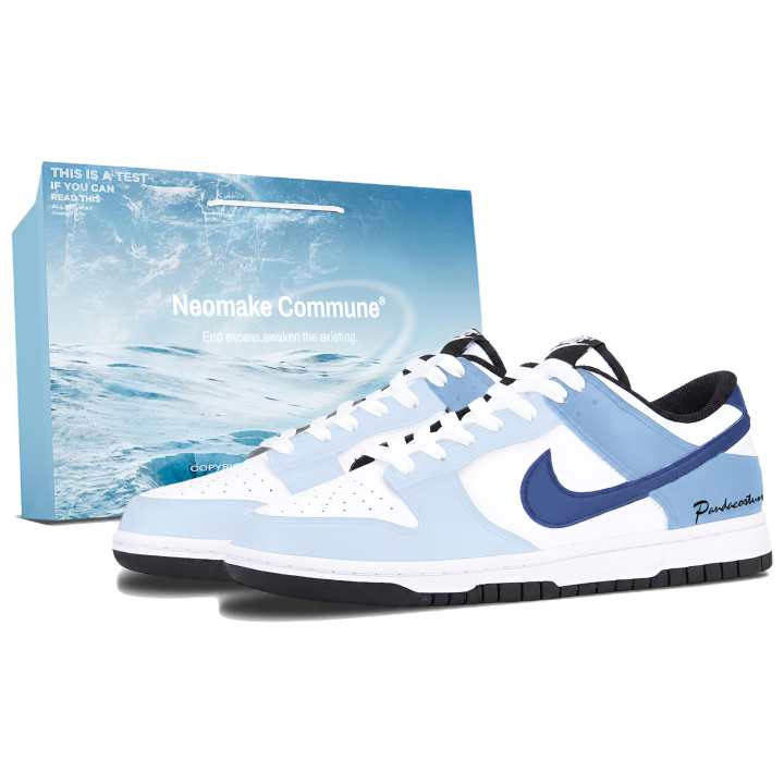 Nike Nike Dunk Skateboard Shoes Unisex Low Top Black/White/Blue