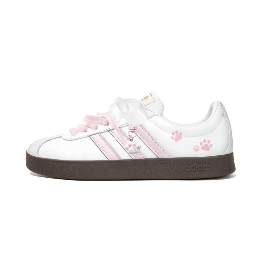 Adidas Adidas Vl Court Classic Skateboard Shoes Unisex Low Top White Pink