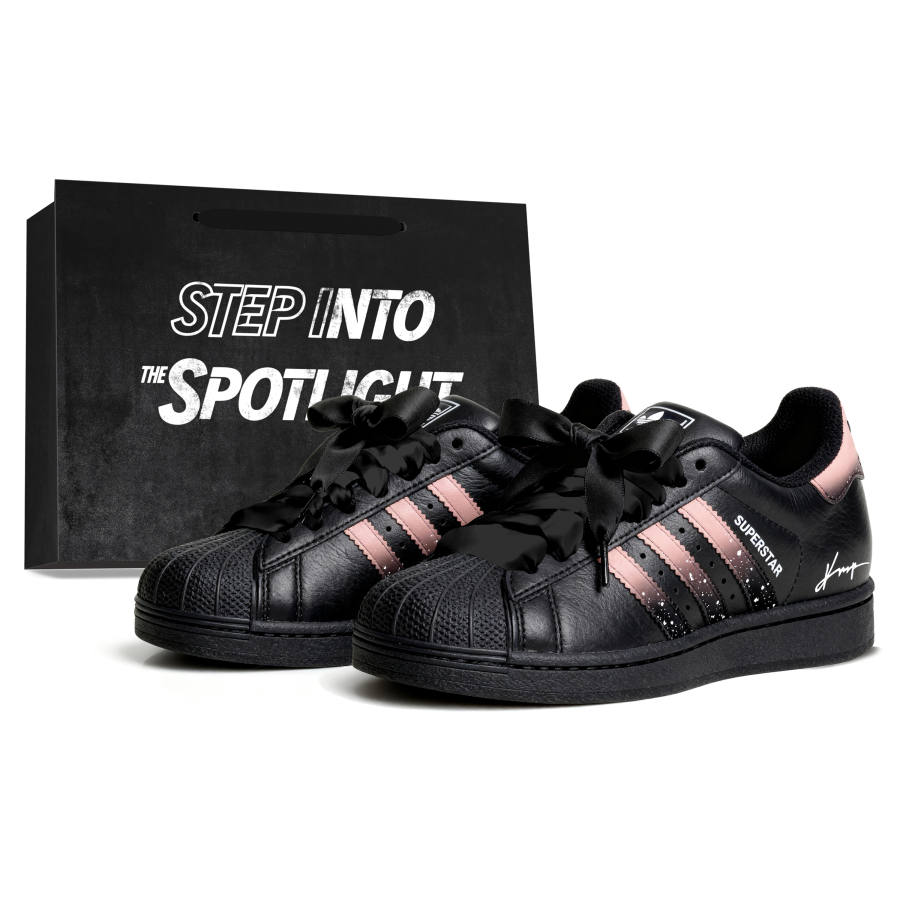 Adidas Originals Superstar 2 Skateboard Shoes Unisex Low Top Black Pink