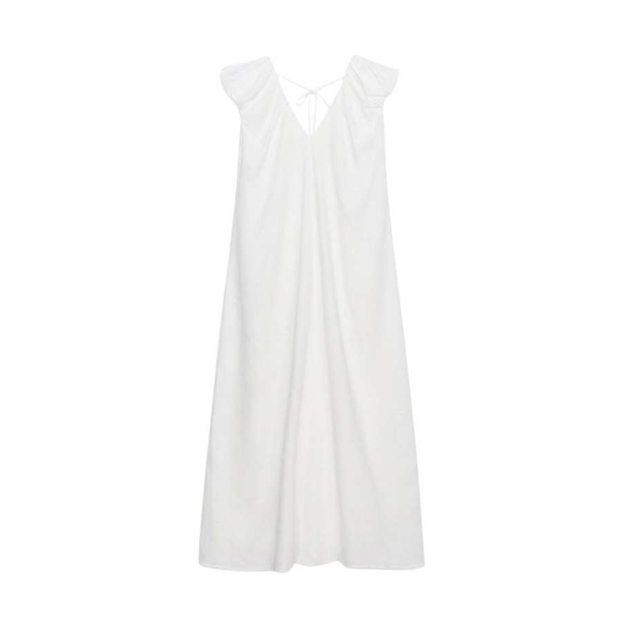 ZARA Sleeveless Dresses Women's White V Neck Moderate