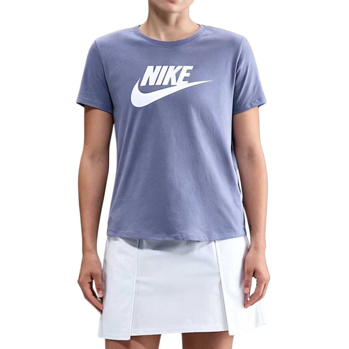Nike Nike Sportswear Essentials T Shirts Women's World Indigo/White Crew Neck
