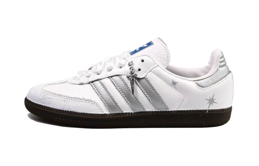 Adidas Originals SAMBA OG German Army Trainers Unisex Low Top White Silver Green Brown Color Block