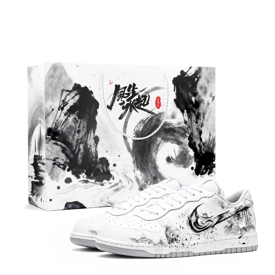 Nike Nike Big Skateboard Shoes Men's Low Top White Black Gray Colorway
