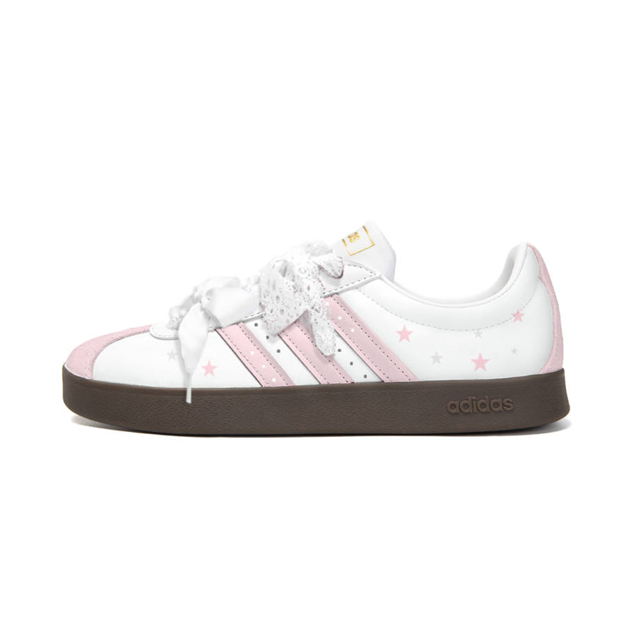 Adidas Adidas Vl Court Classic German Army Trainers Unisex Low Top White Pink
