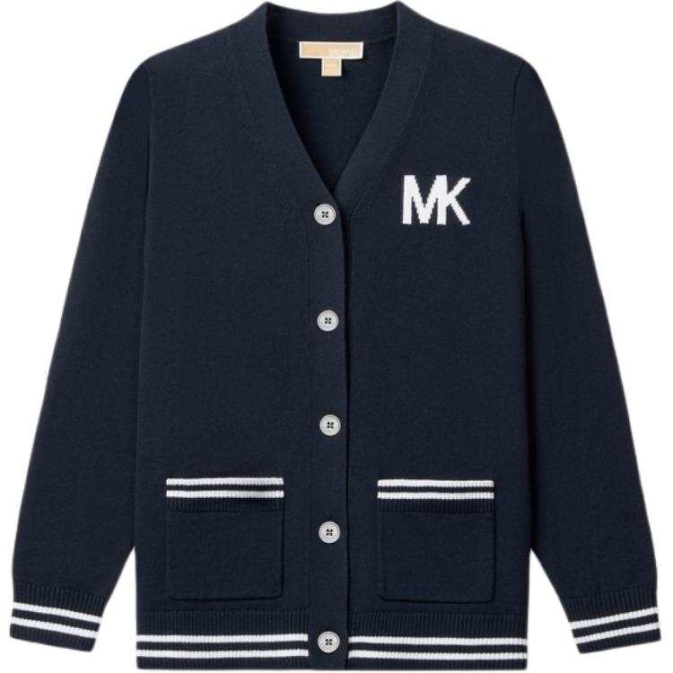 MICHAEL KORS Knitwear Women's Midnight Blue V Neck Moderate Straight Fit