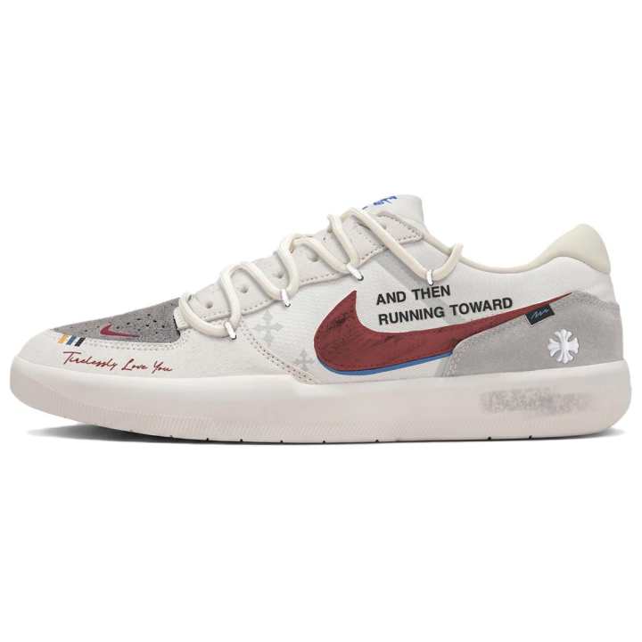 Nike Nike SB Force 58 Skateboard Shoes Unisex Low Top White Gray Red Multicolor