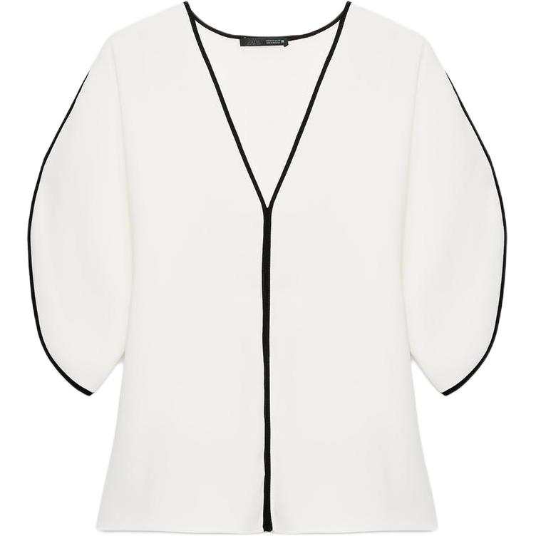 ZARA Shirts Women's White V Neck