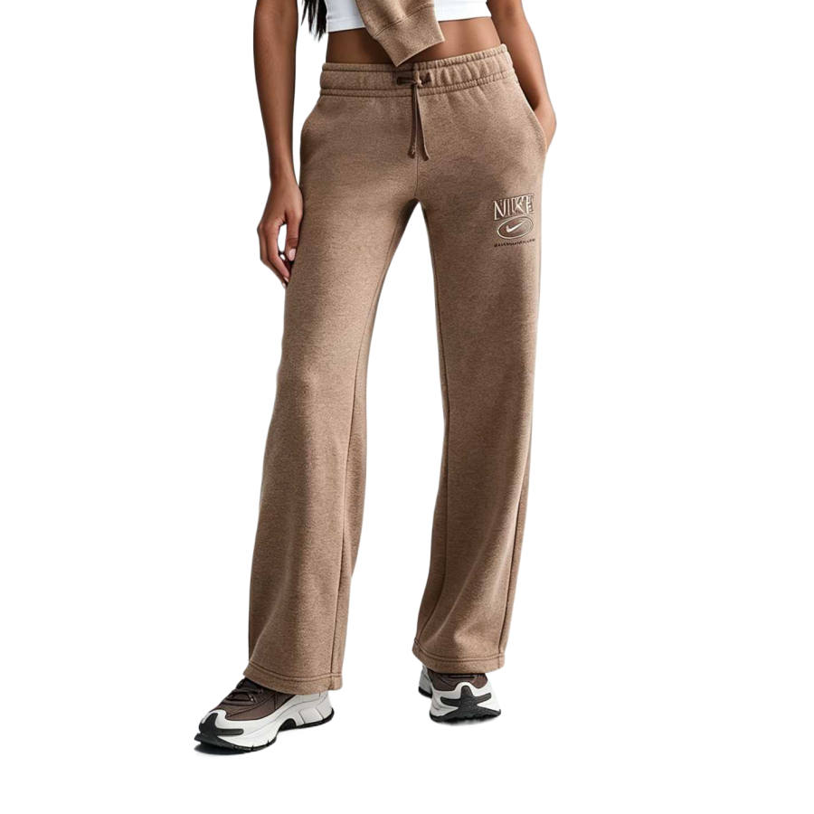 Nike Nike Sportswear Club Knitted Sweatpants Women's Mink Brown/Heather/Light Oak Brown Moderate Wide Leg Pants