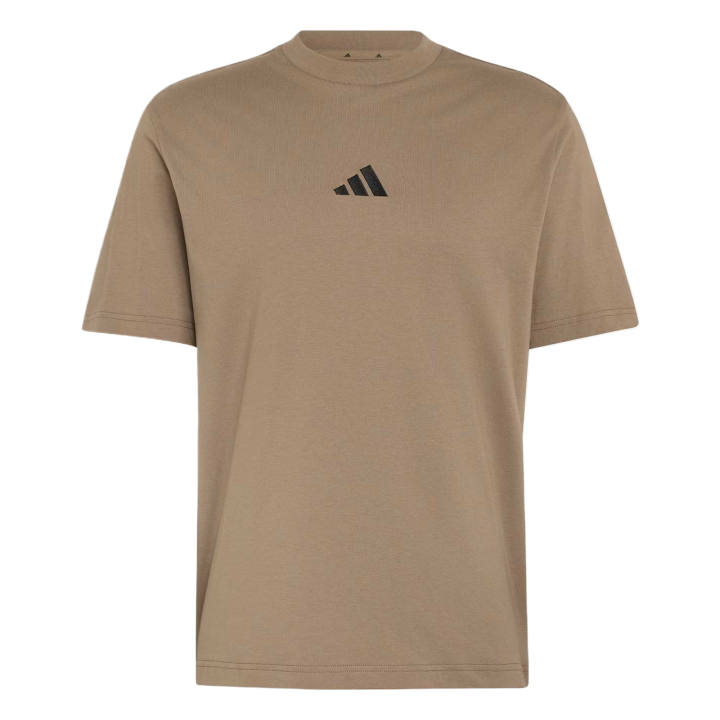 Adidas Adidas ESSENTIALS T Shirts Men's Khaki, Size 6/Black Crew Neck
