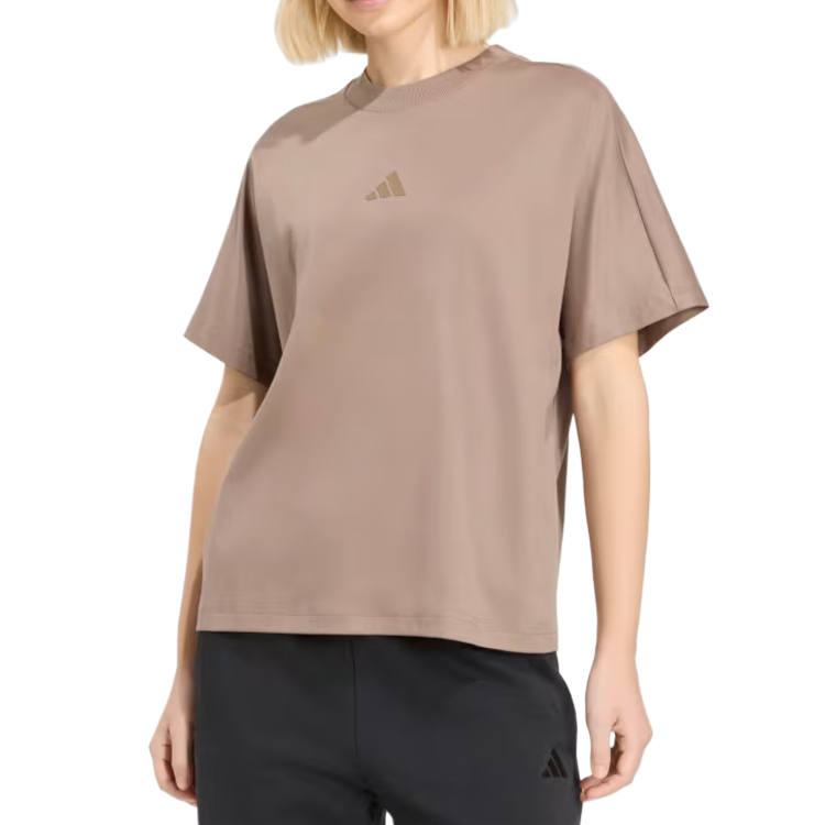 Adidas Adidas Sportswear T Shirts Women's Khaki Six Crew Neck