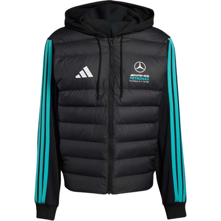 Adidas Adidas Down Jackets Men's Black/Semi Mint Green Hooded Non Detachable Moderate