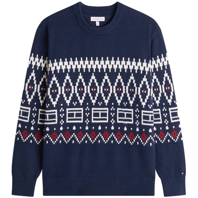 Tommy Hilfiger Knitwear Men's Navy Blue DCC Crew Neck Moderate Other