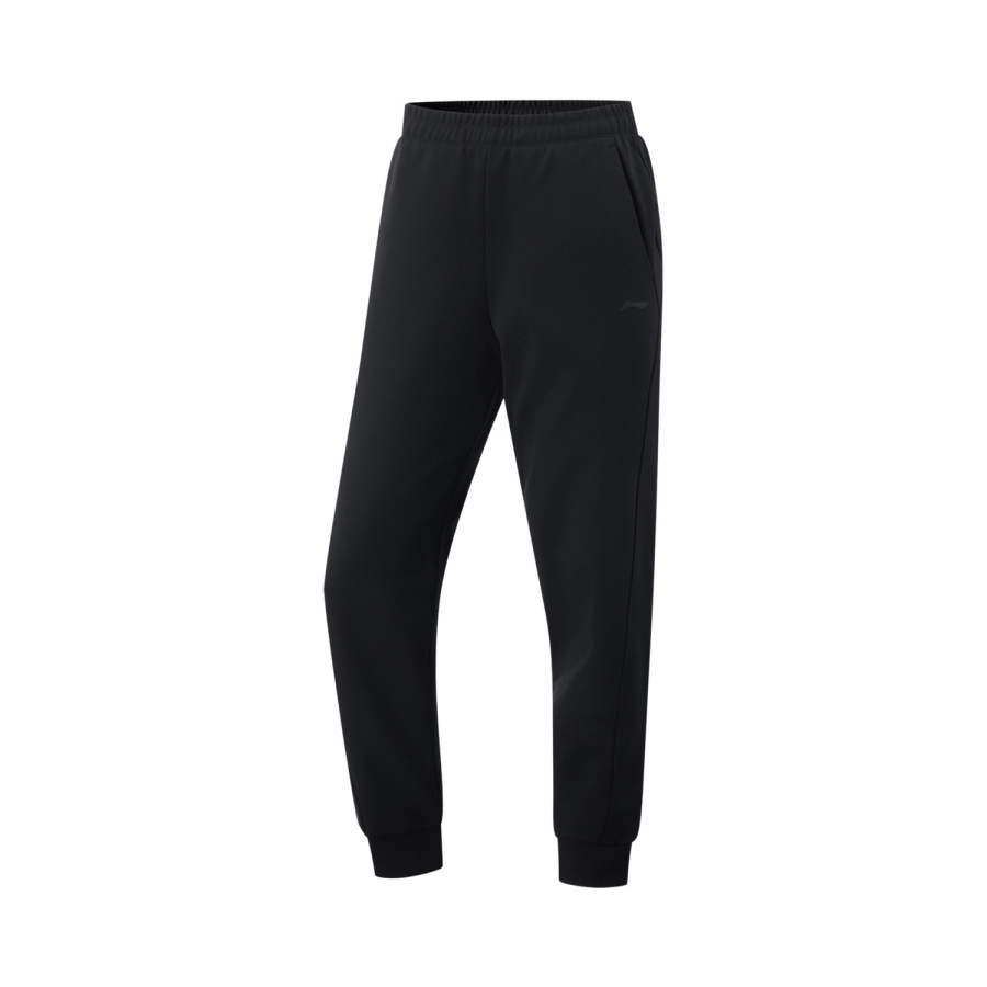 Li-Ning Li Ning Knitted Sweatpants Women's Black Moderate Cuffed Pants