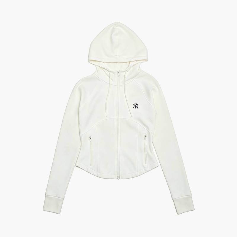 MLB New York Yankees Sweatshirts Women's New York Yankees/Cream Hooded Non Detachable Moderate
