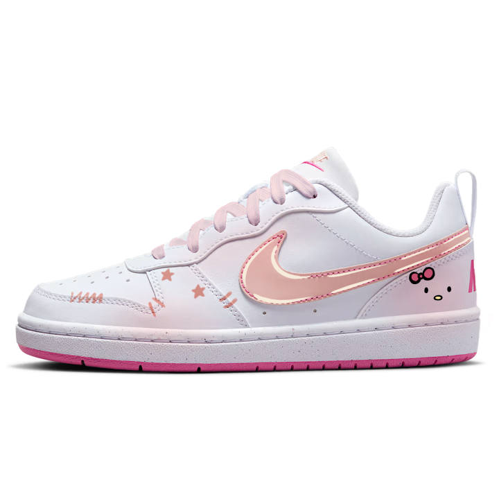 Nike Nike Court Borough Skateboard Shoes Women's Low Top White, Pink