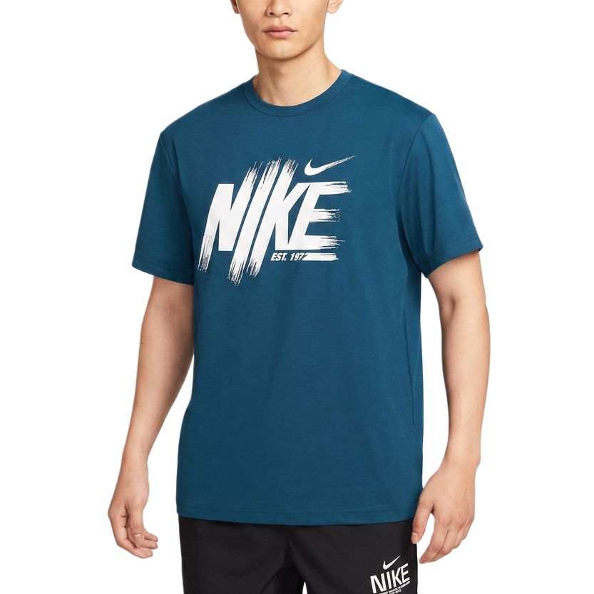 Nike Nike HYVERSE T Shirts Men's Aegean Sea Blue Crew Neck Moderate