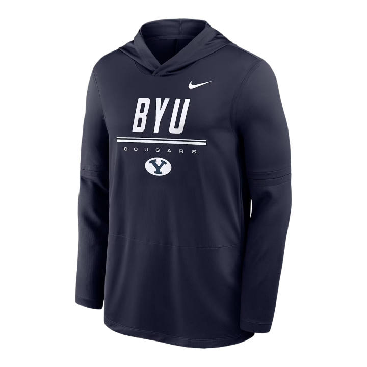 Nike Nike College Sweatshirts Men's Marine Blue Hooded Non Detachable Moderate