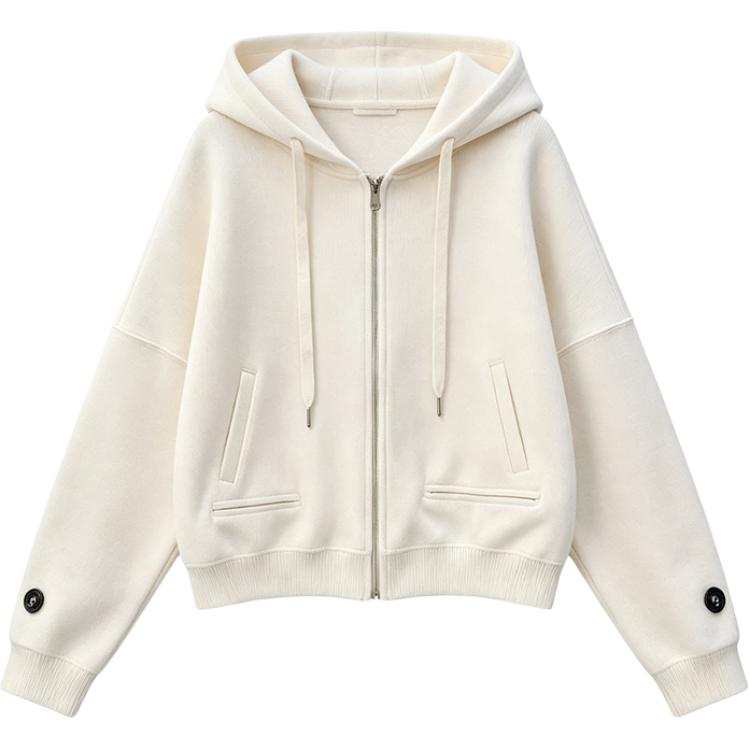 SIXUSICHOU Sweatshirts Women's Hooded Moderate Cardigan
