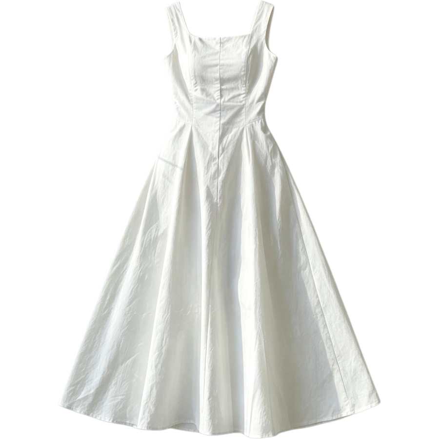 VENICEW Slip Dresses Women's White Thin Long Skirt A Line Skirt