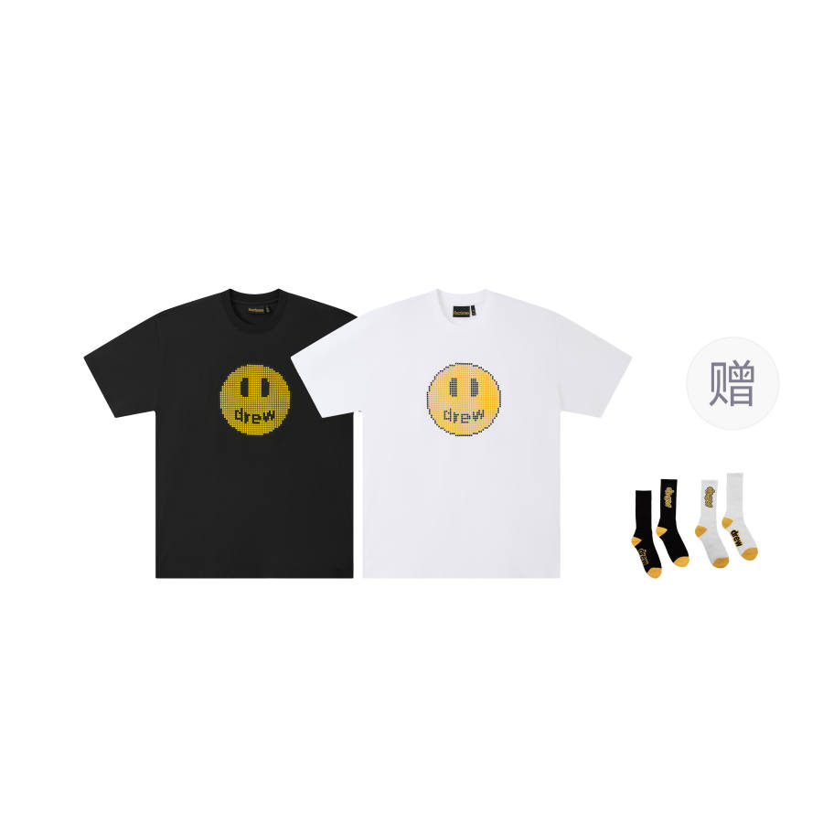 Drew house Smiley Collection T Shirts Unisex Crew Neck Moderate Other