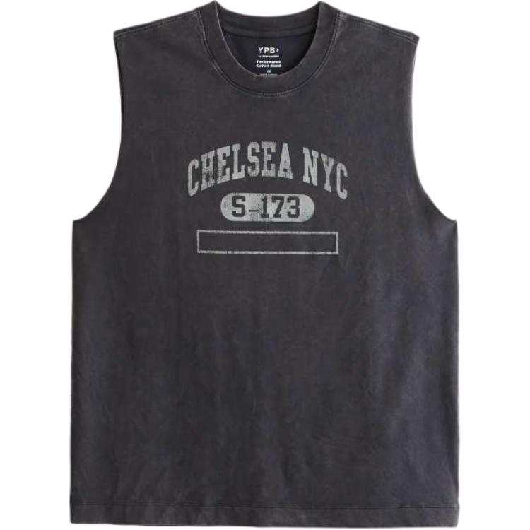 Abercrombie&Fitch Tank Tops Men's Gray Crew Neck Moderate