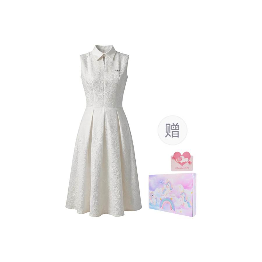 MostwantedLab Sleeveless Dresses Women's Lapel Thin Short Skirt A Line Skirt
