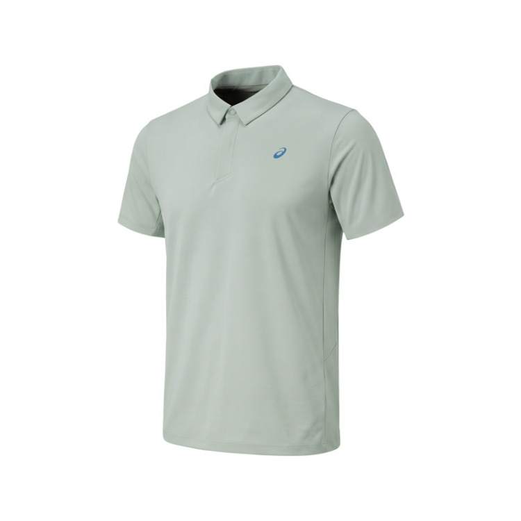 ASICS ASICS Polo Shirts Men's Gray Green Moderate