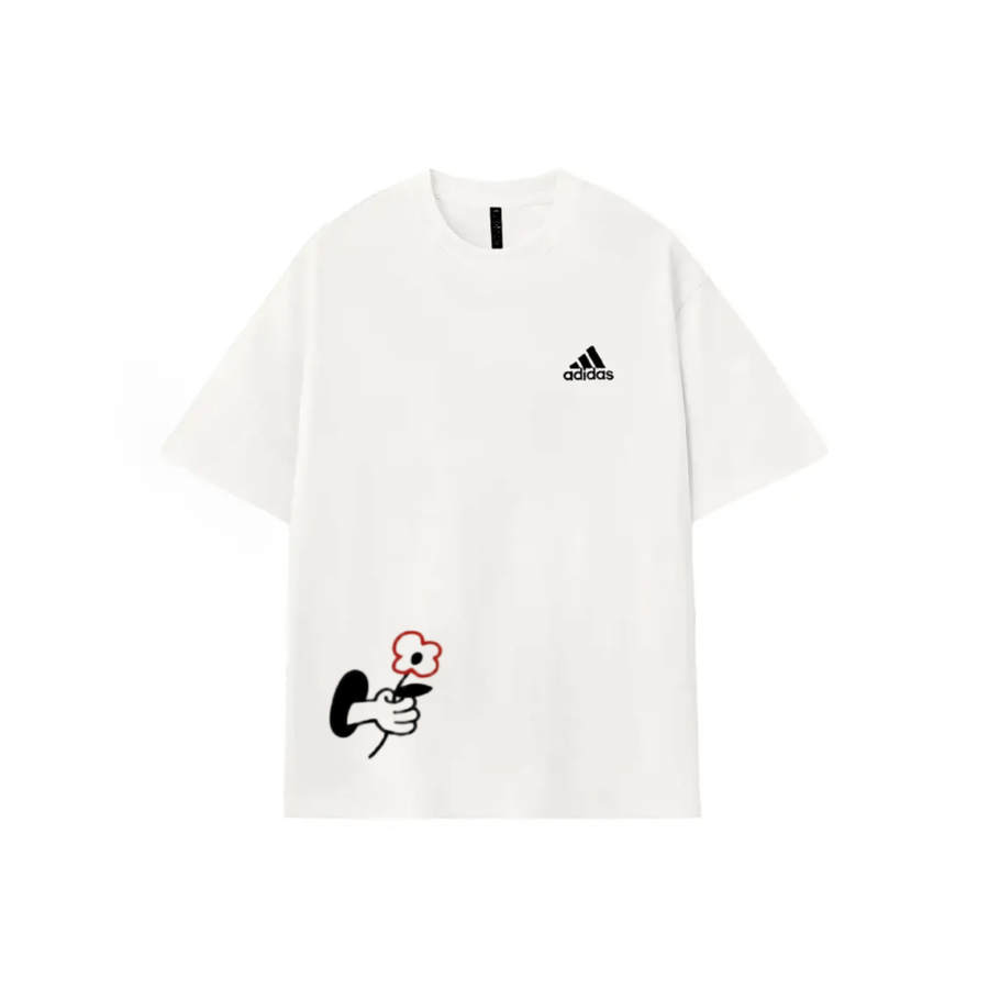Adidas Adidas MUST HAVES T Shirts Unisex Ecru Crew Neck Thin Straight Fit