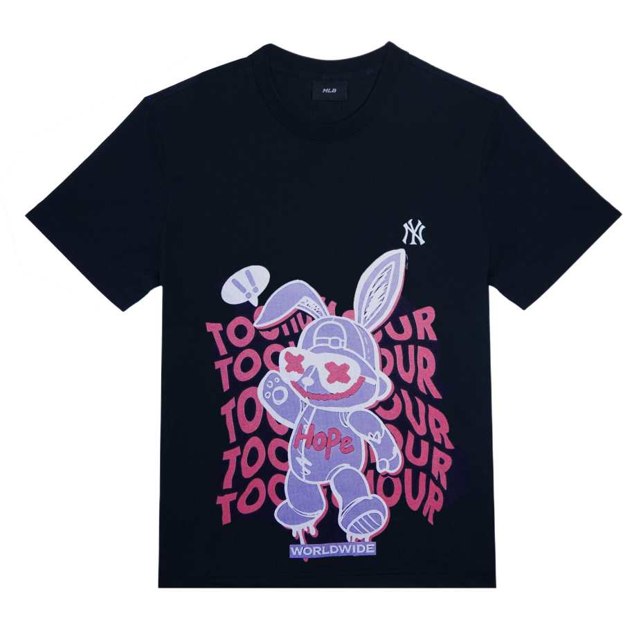 MLB MLB T Shirts Unisex Black Crew Neck Moderate Straight Fit