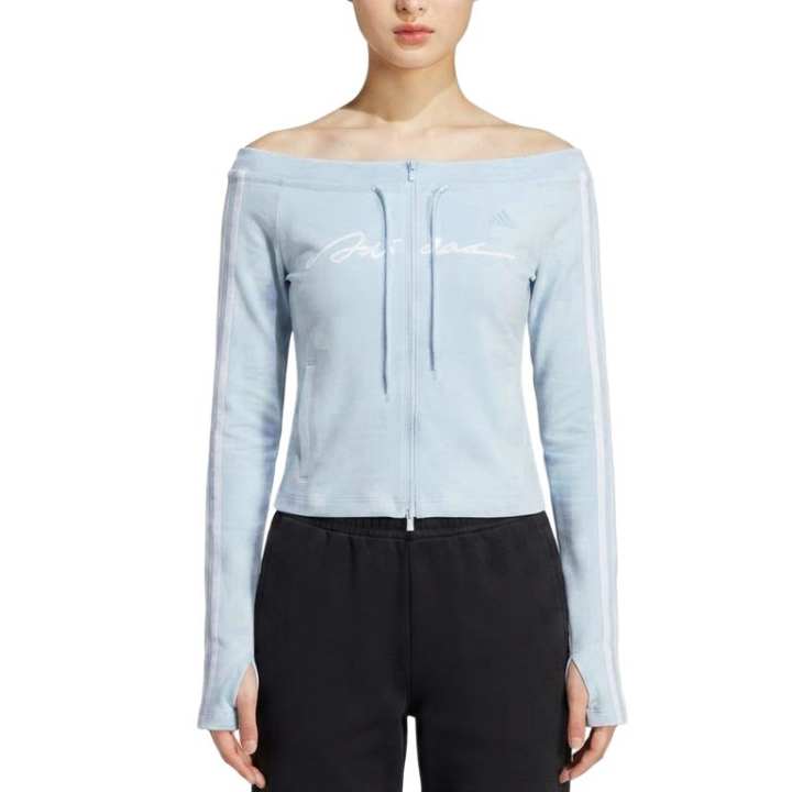 Adidas Adidas Jackets Women's Blue Boat Neck Moderate