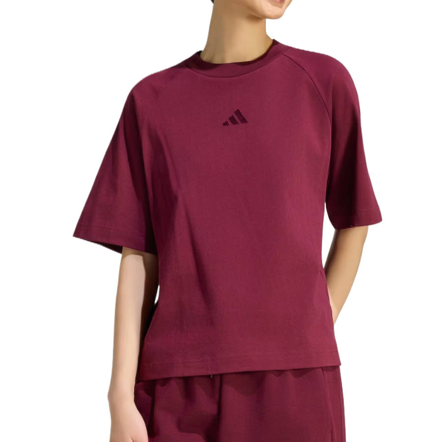 Adidas Adidas Sportswear T Shirts Women's Chestnut Crew Neck Moderate