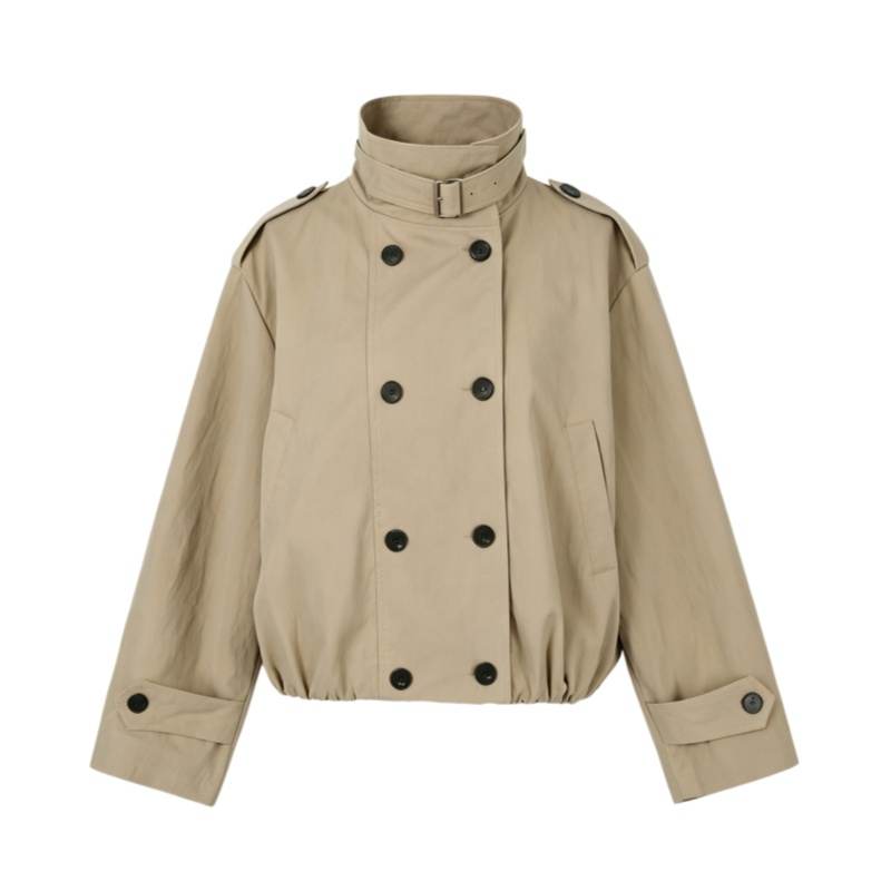 CPAURA Trench Coats Women's Stand Collar Moderate Nipped In Waist