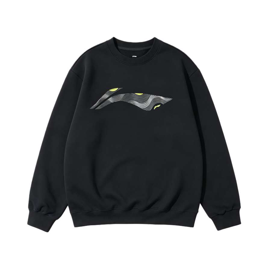 Li-Ning Li Ning Sweatshirts Men's Black Crew Neck Thickened Regular