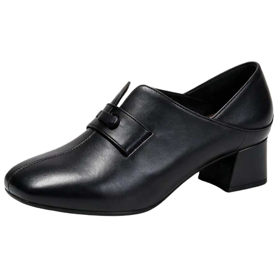 JBBCN Casual Leather Shoes Women's Low Top Pure Black
