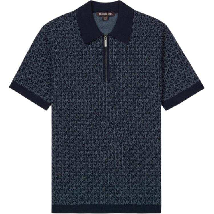 MICHAEL KORS Knitwear Men's Dark Blue Polo Collar Moderate Straight Fit