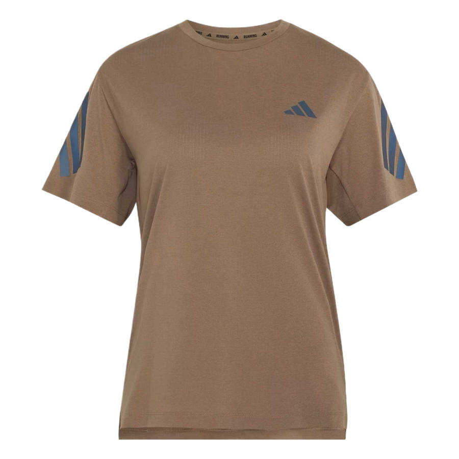 Adidas Adidas Running T Shirts Women's Khaki No.6/Black Crew Neck