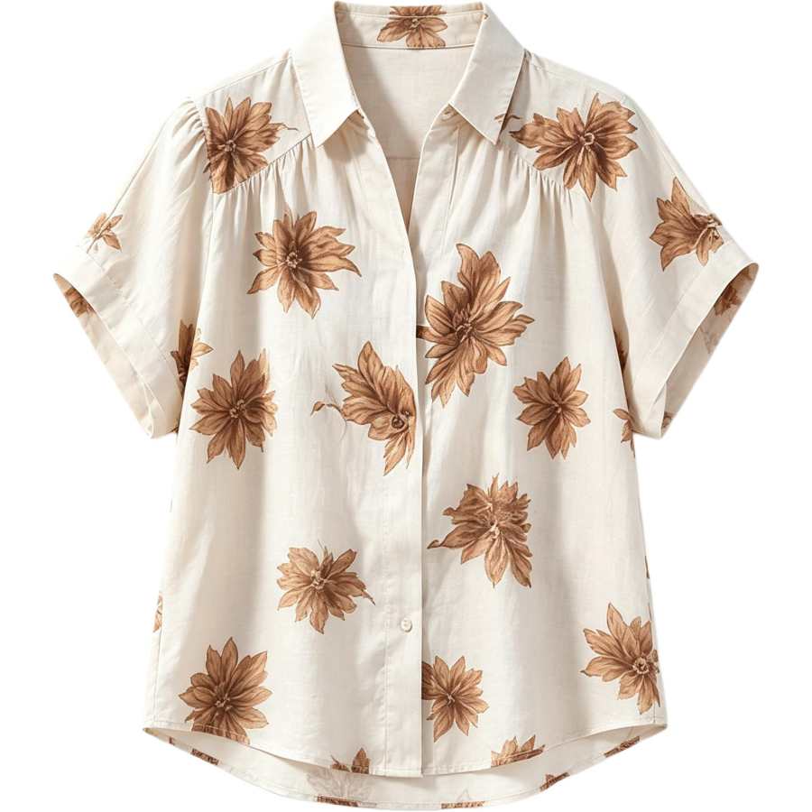 SIXUSICHOU Shirts Women's Multicolor Lapel Thin Shirt