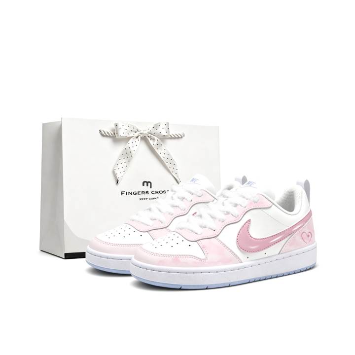 Nike Nike Court Borough Skateboard Shoes Unisex Low Top Pink