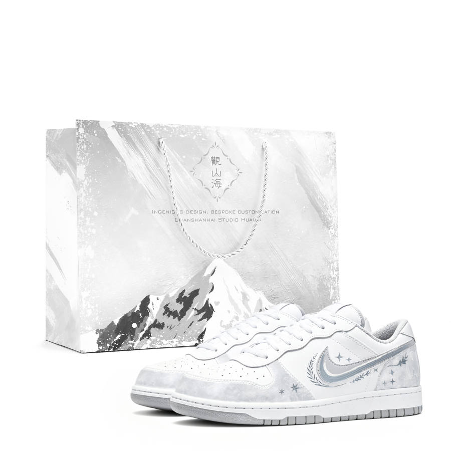 Nike Nike Big Skateboard Shoes Men's Low Top White Gray Blue Colorway